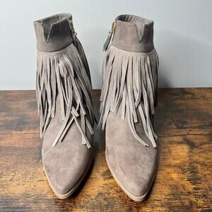 Betseyville by Betsey Johnson Leather Fringe Ankle Boots Sz 10 Western Festival